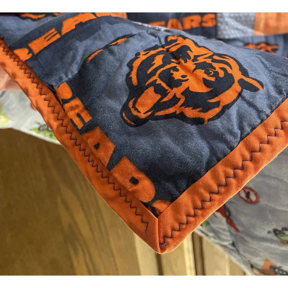 Baby Blanket Chicago Bears Cars Trucks‎ Crib Quilt Handmade 28 x 38